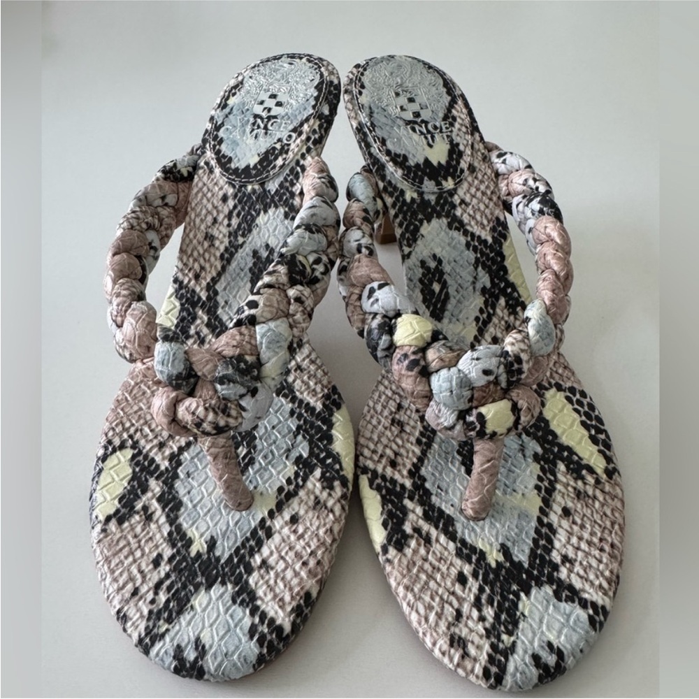 Snake Print Braided Sandals Vince Camuto Size 7 - Picture 4 of 10